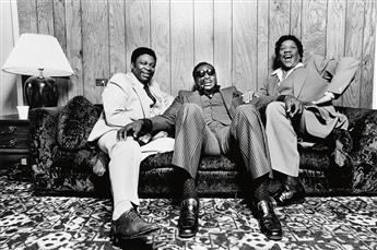JIM MARSHALL (1936-2010) Muddy Waters in Concert * Group portrait of B. B. King, Muddy Waters, and Bobby Bland.